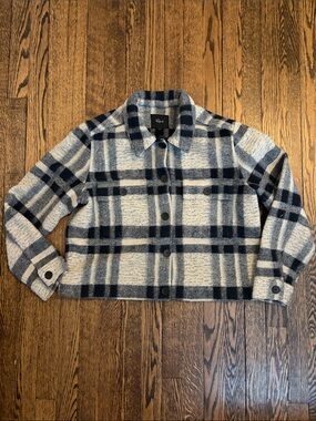 RAILS Large - Wool Blend Shacket Jacket - Navy & Cream